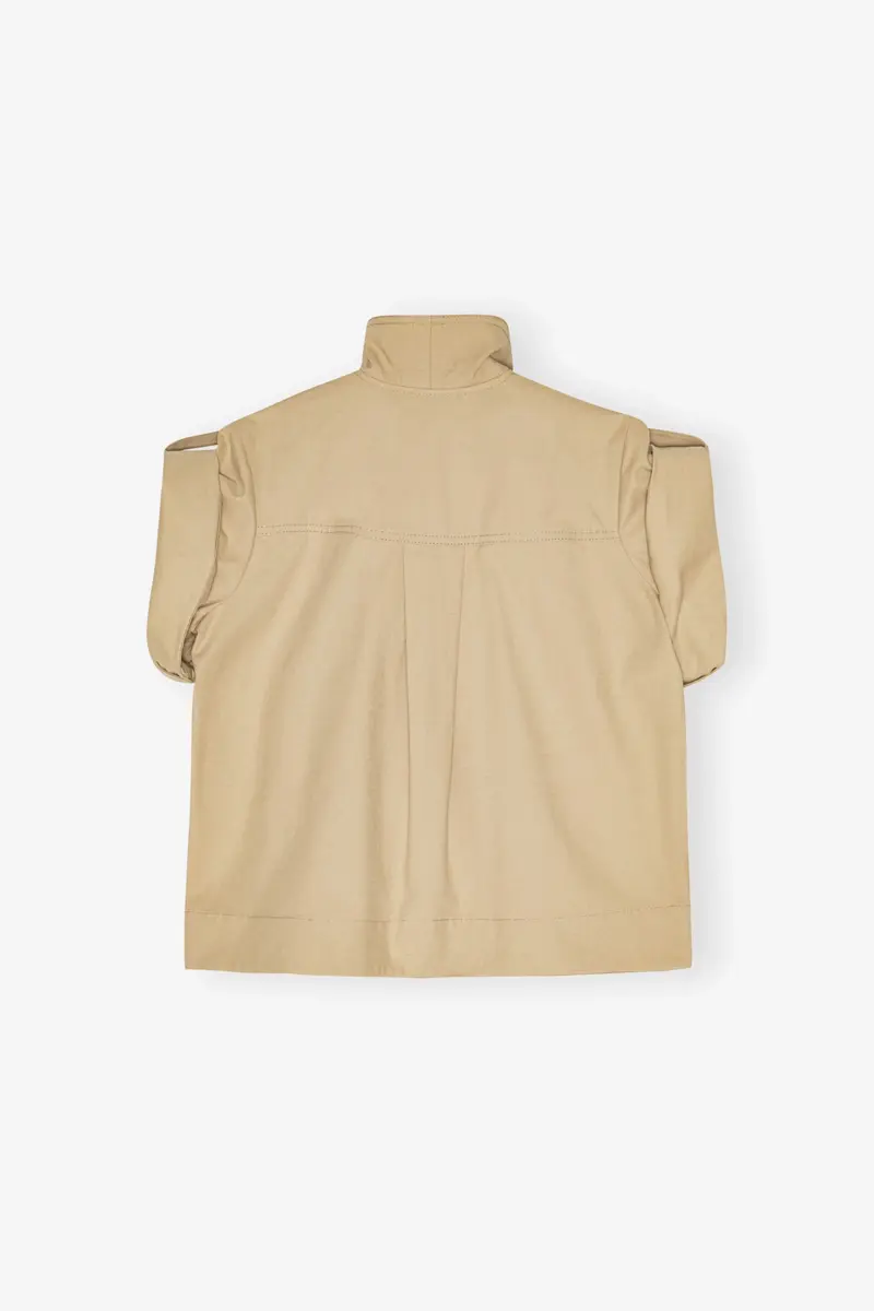 Beigefarbene Bluse aus Stretch-Baumwolle