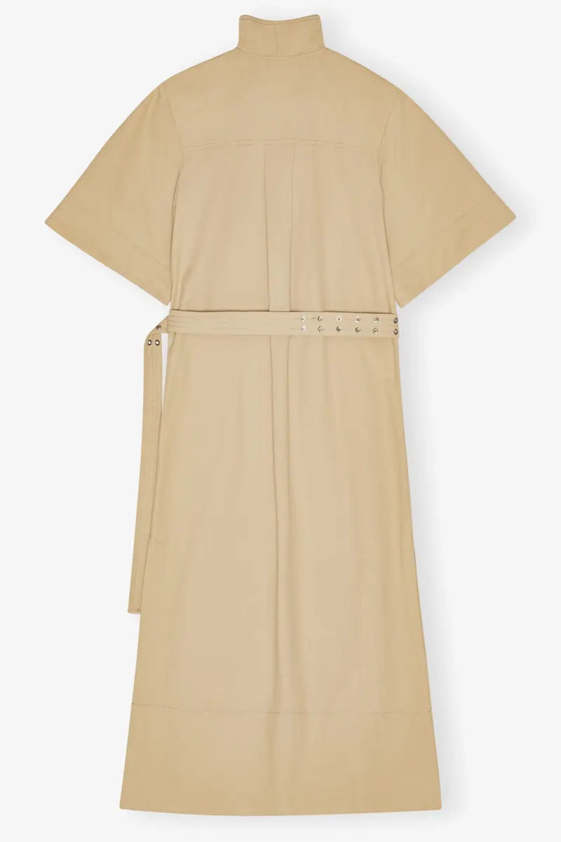 Beiges Stretch-Baumwollkleid Beiges Stretch-Baumwollkleid