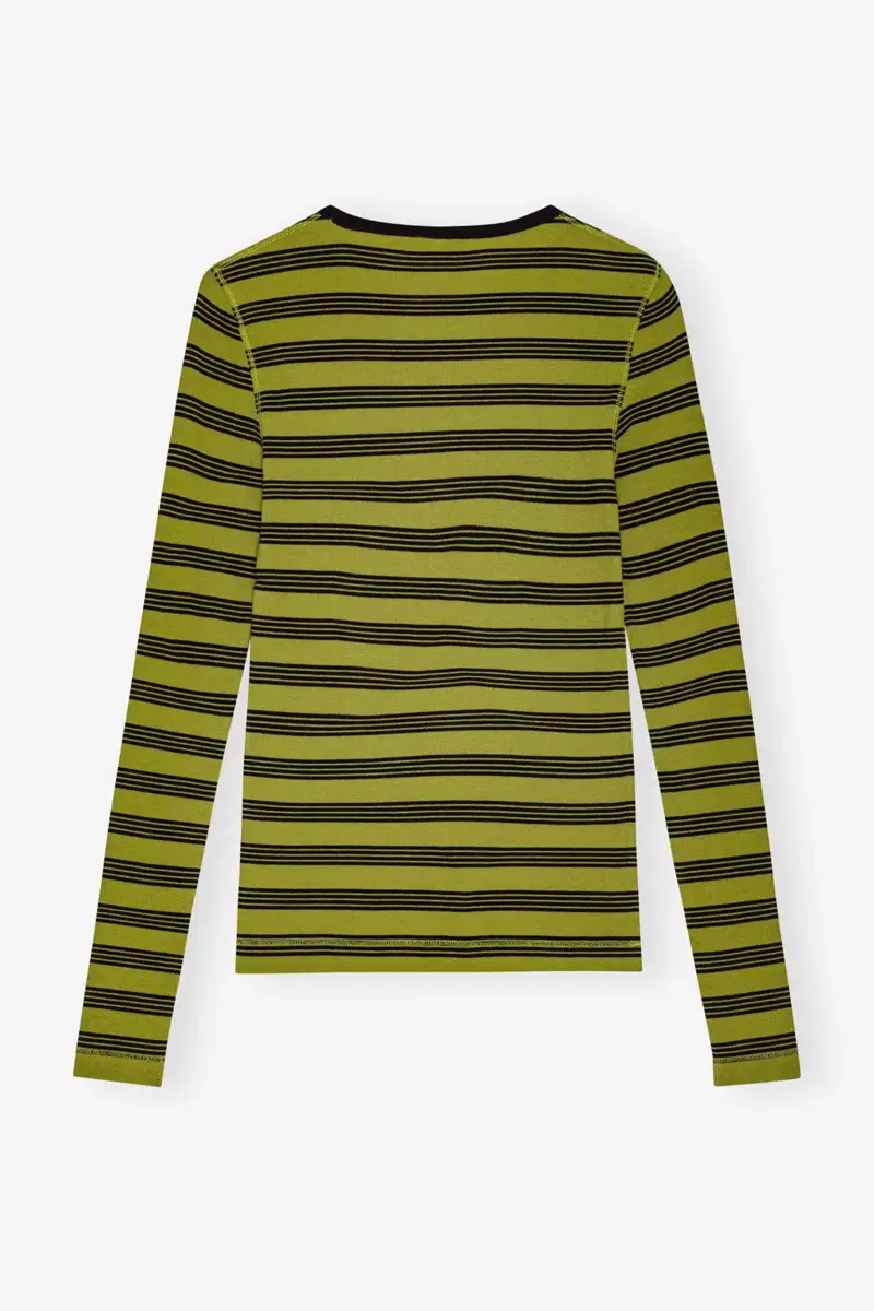 Gestreiftes Langarm-T-Shirt aus weicher Baumwollrippe Gestreiftes Langarm-T-Shirt aus weicher Baumwollrippe