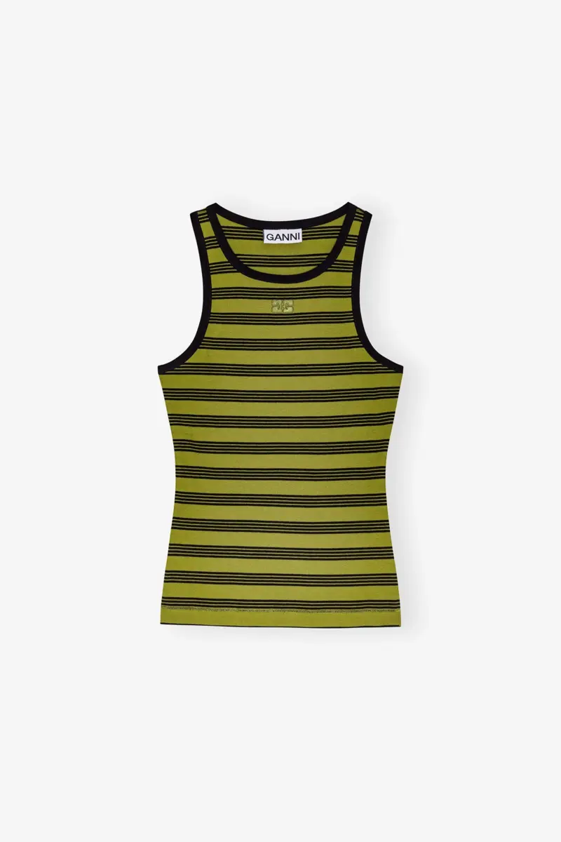 Gestreiftes Tanktop aus weicher Baumwollrippe Gestreiftes Tanktop aus weicher Baumwollrippe
