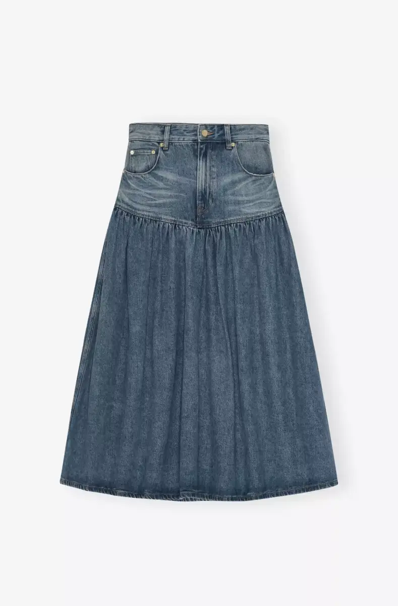 Hellblau gewaschener Jeansrock