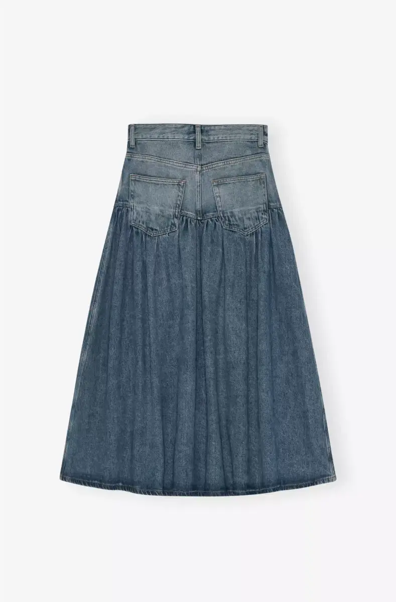 Hellblau gewaschener Jeansrock
