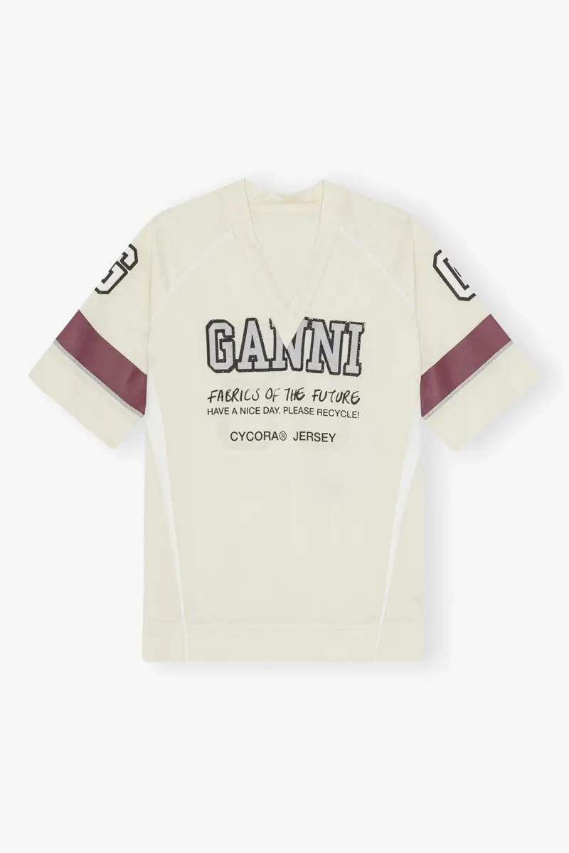 Ivorfarbenes Oversize-T-Shirt aus Future-Mesh Ivorfarbenes Oversize-T-Shirt aus Future-Mesh