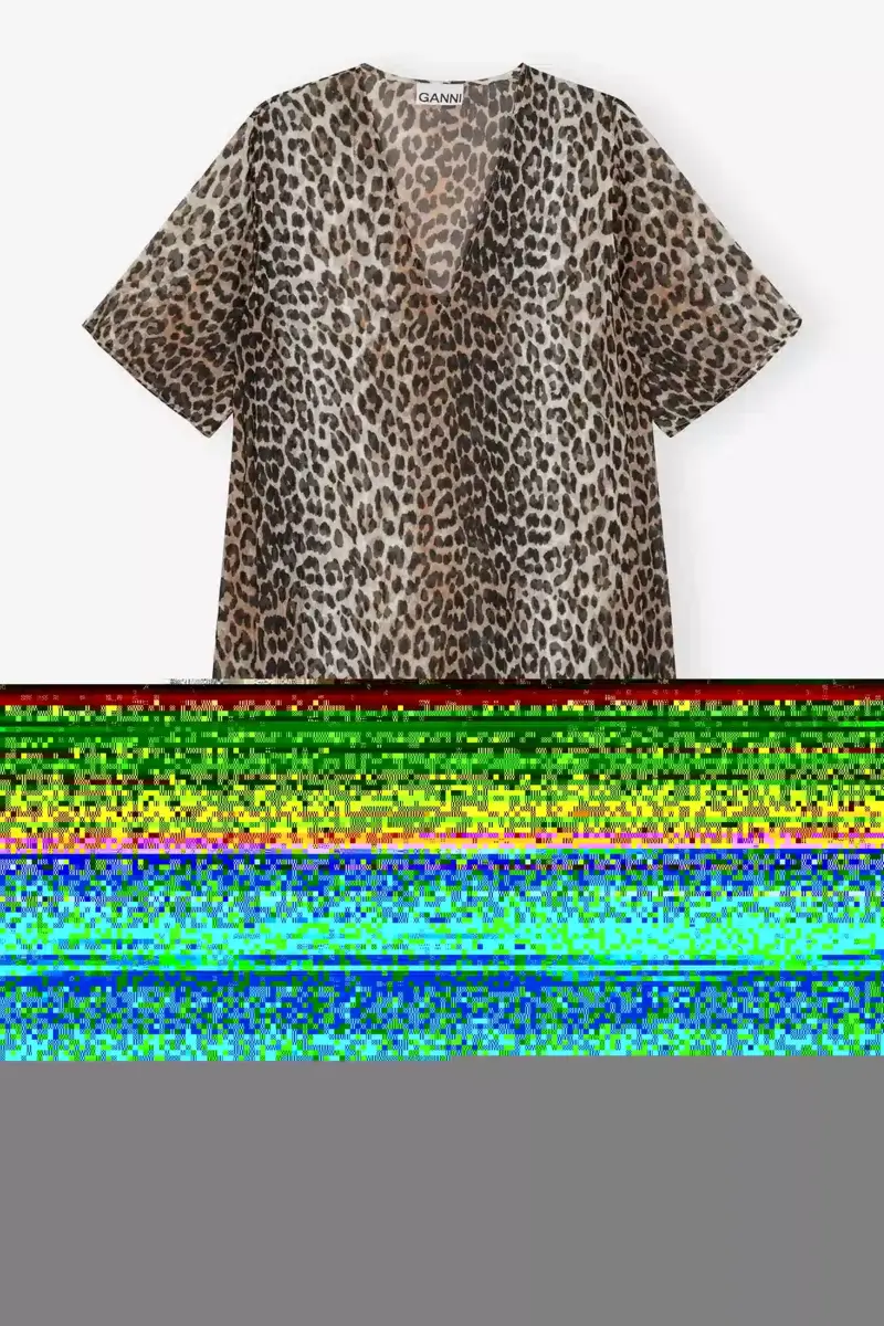 Maxikleid aus Leopard-Chiffon