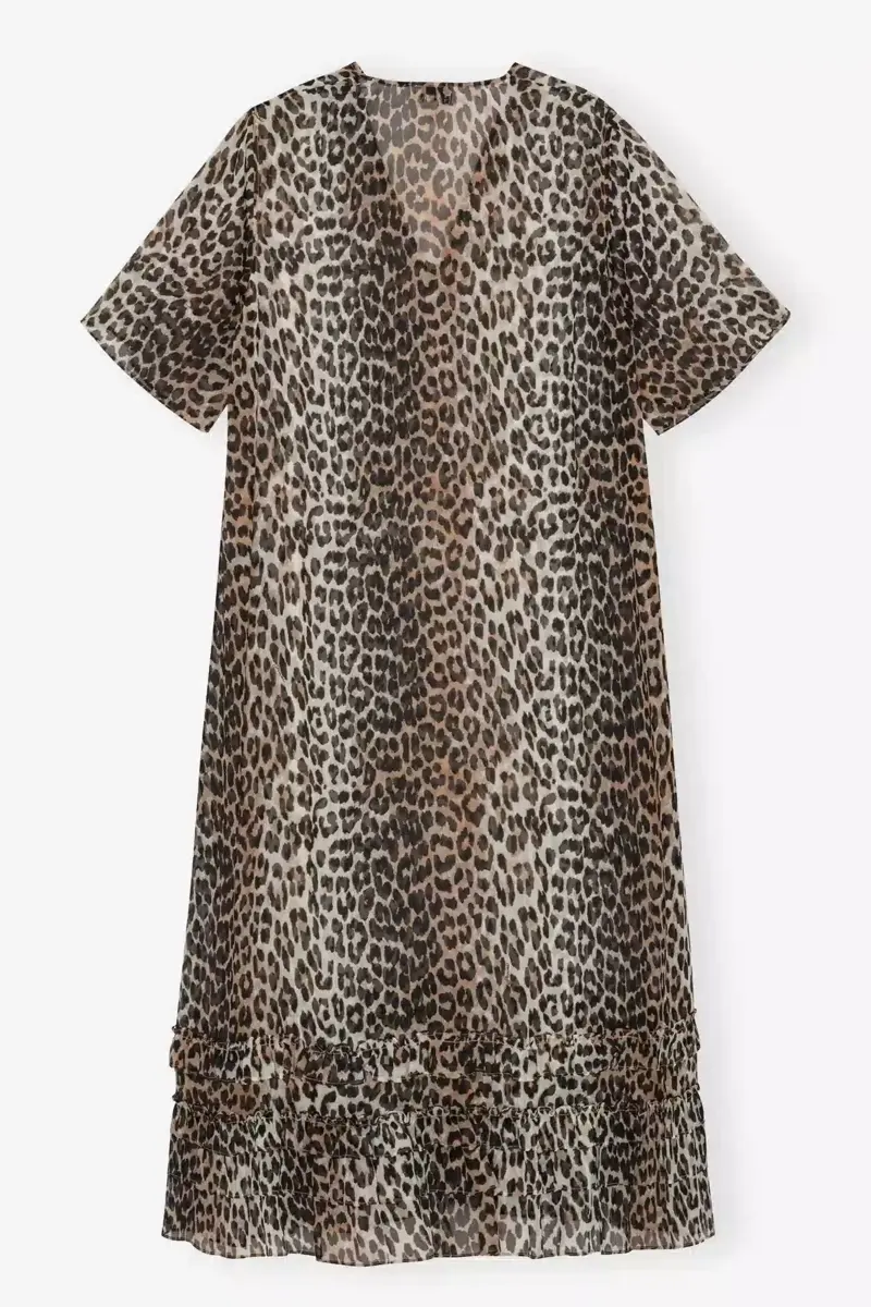 Maxikleid aus Leopard-Chiffon