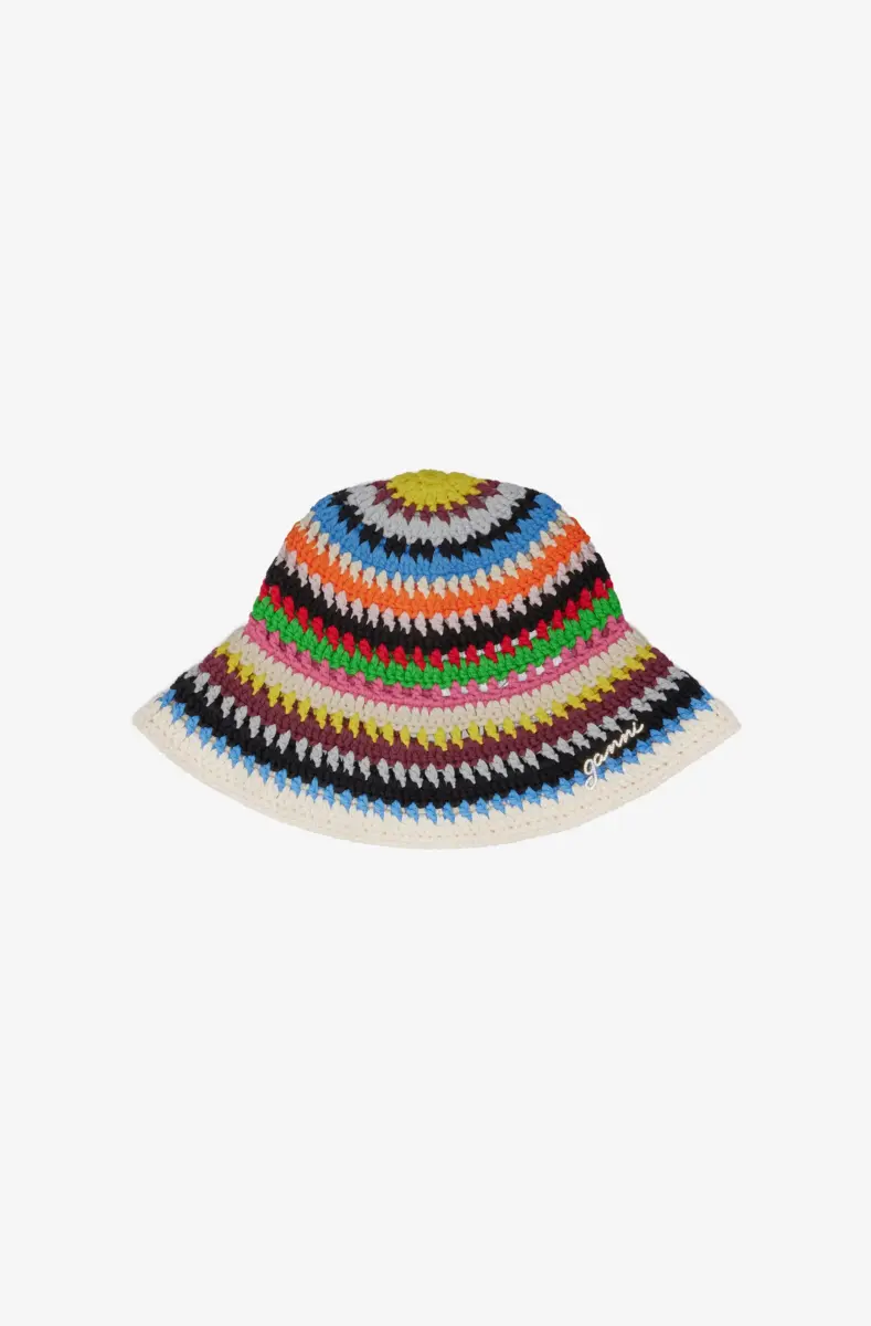 Mehrfarbige Häkel-Bucket-Hat