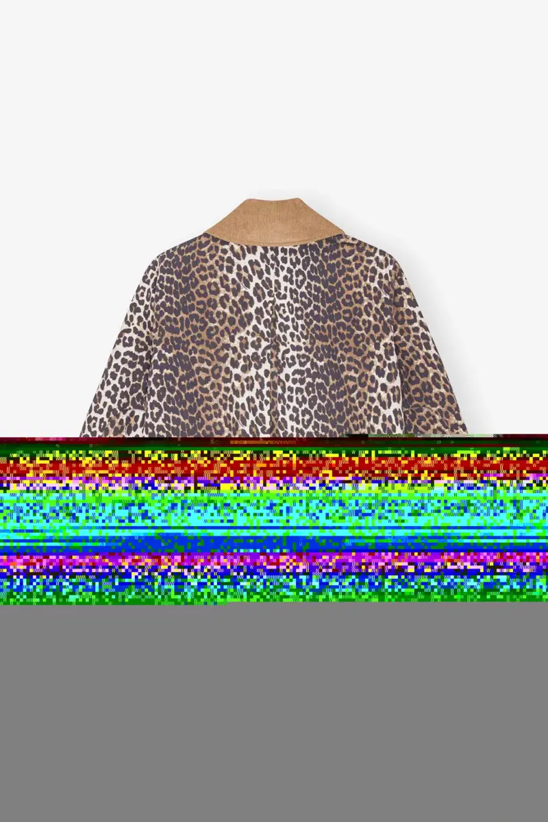 Midi-Jacke aus Canvas mit Leopardenprint Midi-Jacke aus Canvas mit Leopardenprint