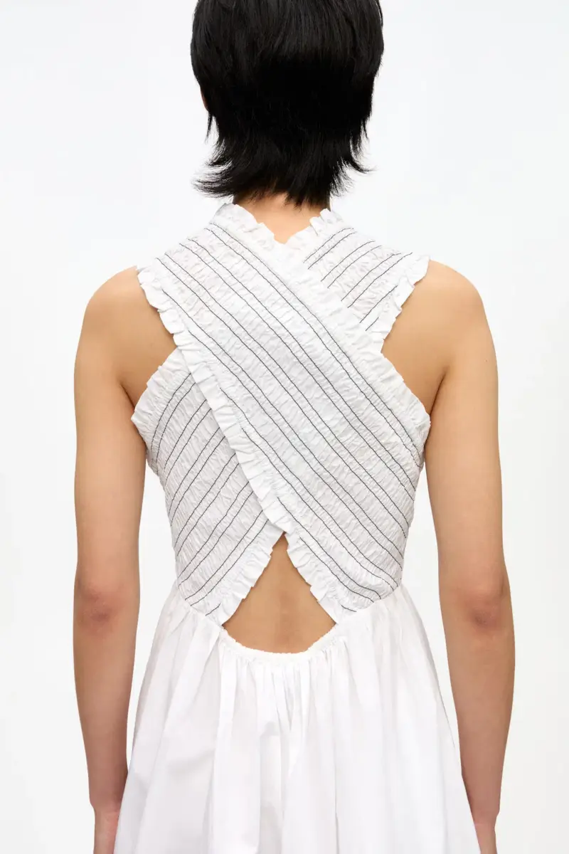 Midi-Kleid aus gewaschener Stretch-Baumwolle Midi-Kleid aus gewaschener Stretch-Baumwolle