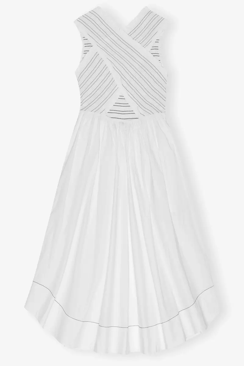Midi-Kleid aus gewaschener Stretch-Baumwolle Midi-Kleid aus gewaschener Stretch-Baumwolle