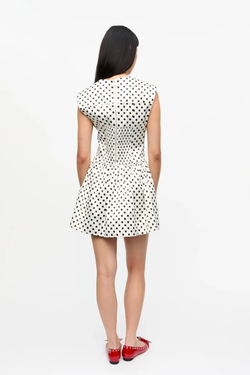 Mini-Korsettkleid aus Satin mit Polka-Dots Mini-Korsettkleid aus Satin mit Polka-Dots