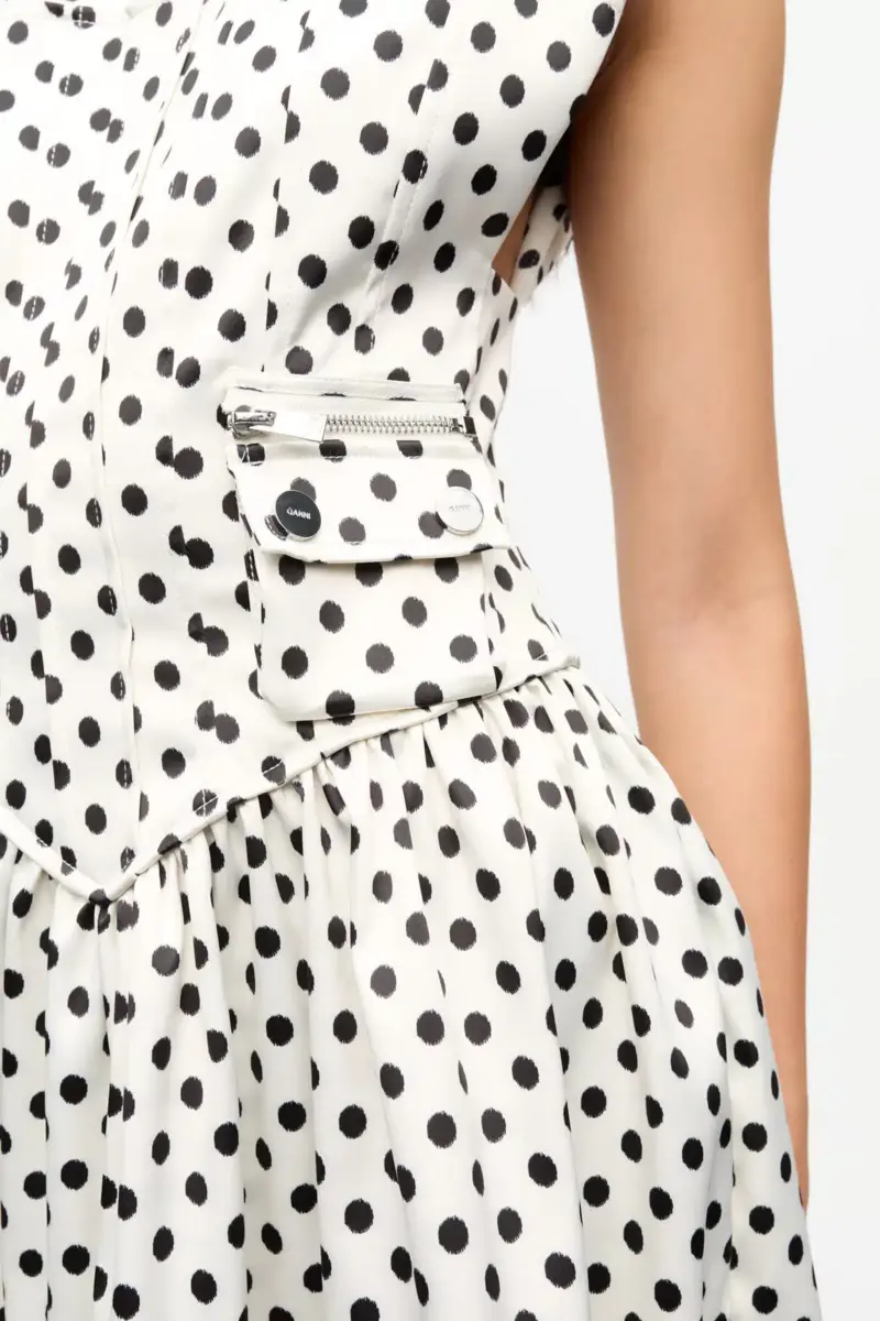 Mini-Korsettkleid aus Satin mit Polka-Dots Mini-Korsettkleid aus Satin mit Polka-Dots