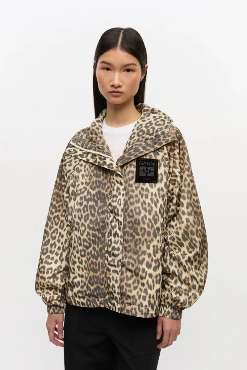 Nylonjacke mit Leopardenmuster Nylonjacke mit Leopardenmuster