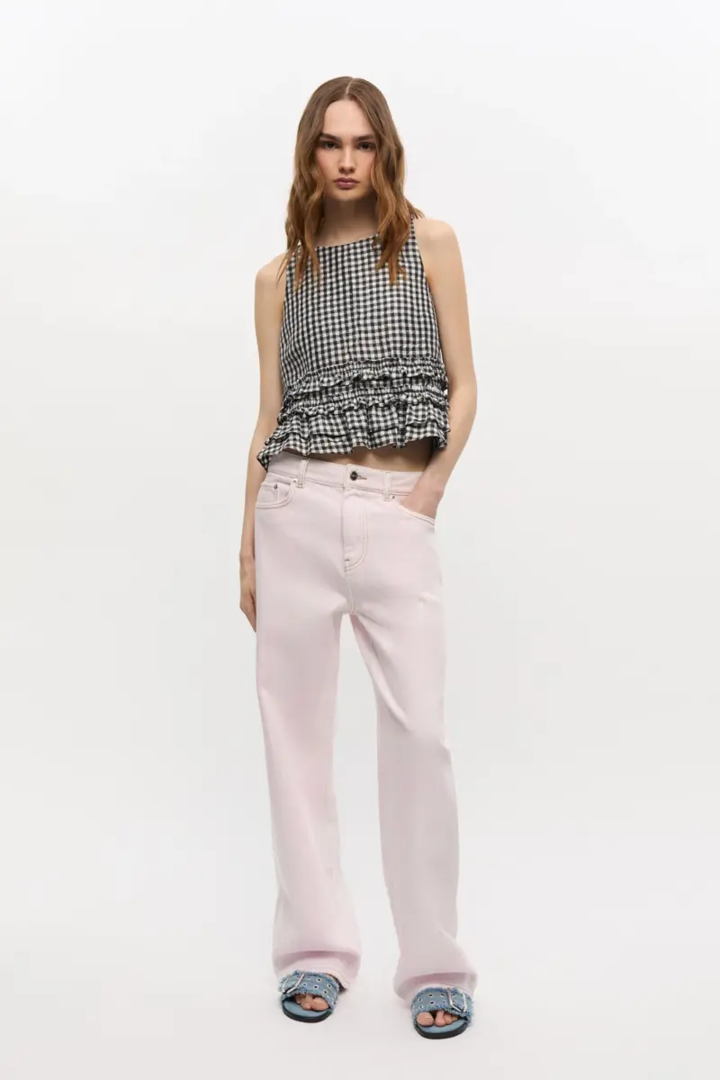 Rosa gewaschene Izey-Jeans