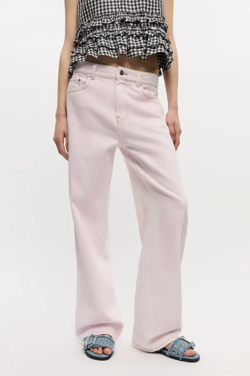 Rosa gewaschene Izey-Jeans