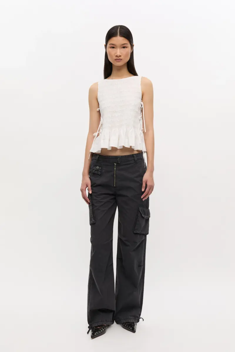 Schwarz gewaschene Twill-Hose Schwarz gewaschene Twill-Hose
