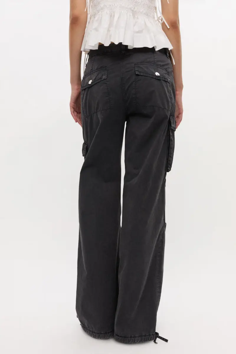 Schwarz gewaschene Twill-Hose Schwarz gewaschene Twill-Hose
