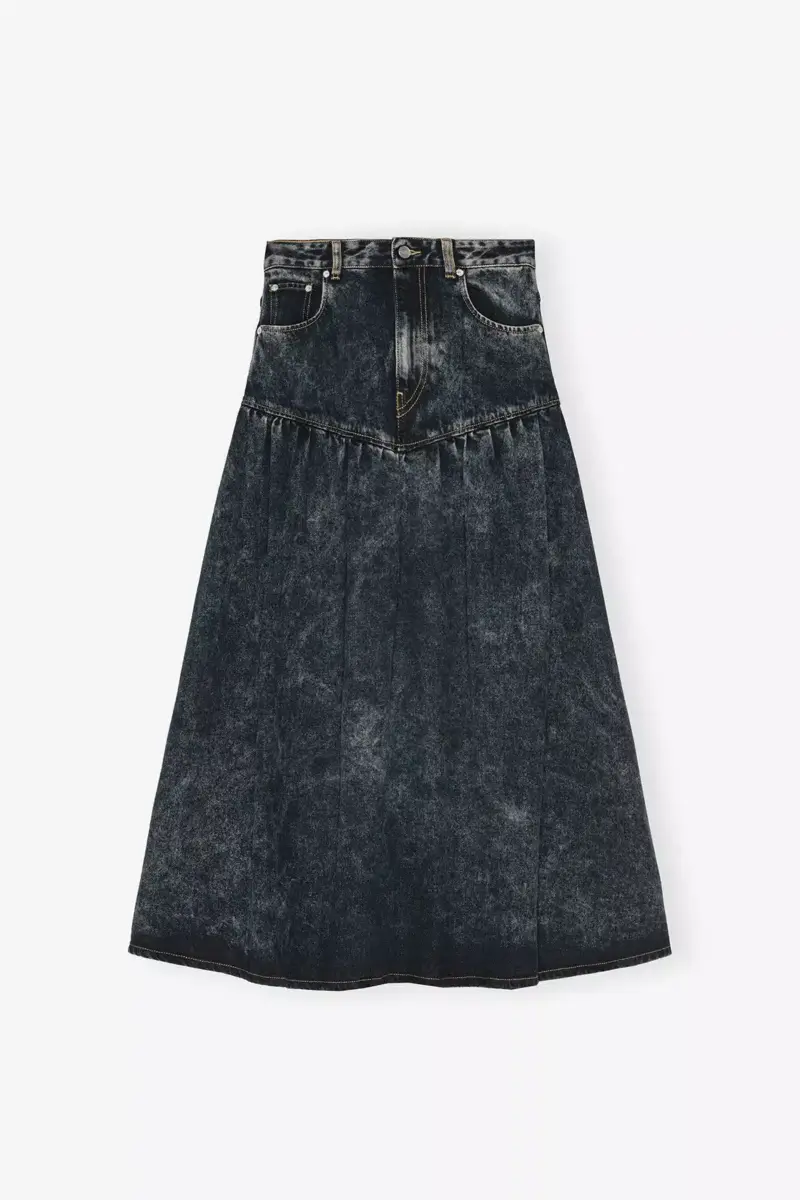 Schwarz gewaschener Denimrock Schwarz gewaschener Denimrock