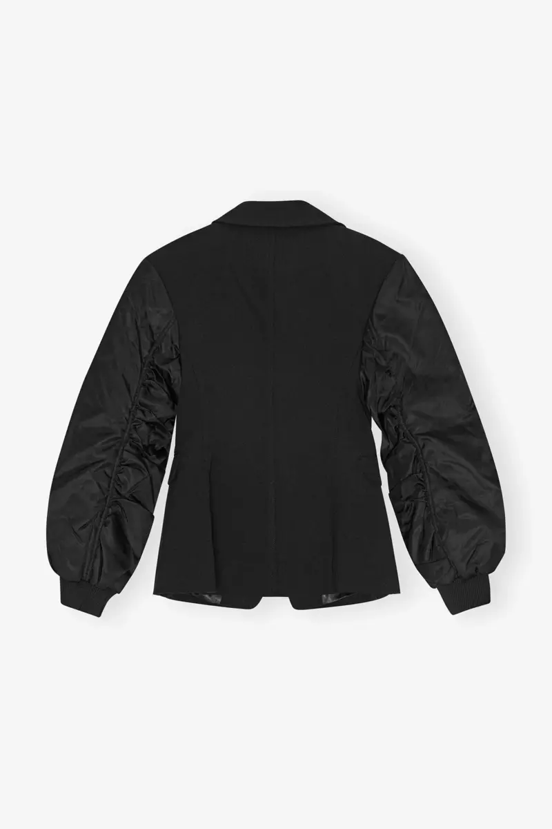 Schwarze Jacke aus gebondeter Kreppmischung Schwarze Jacke aus gebondeter Kreppmischung
