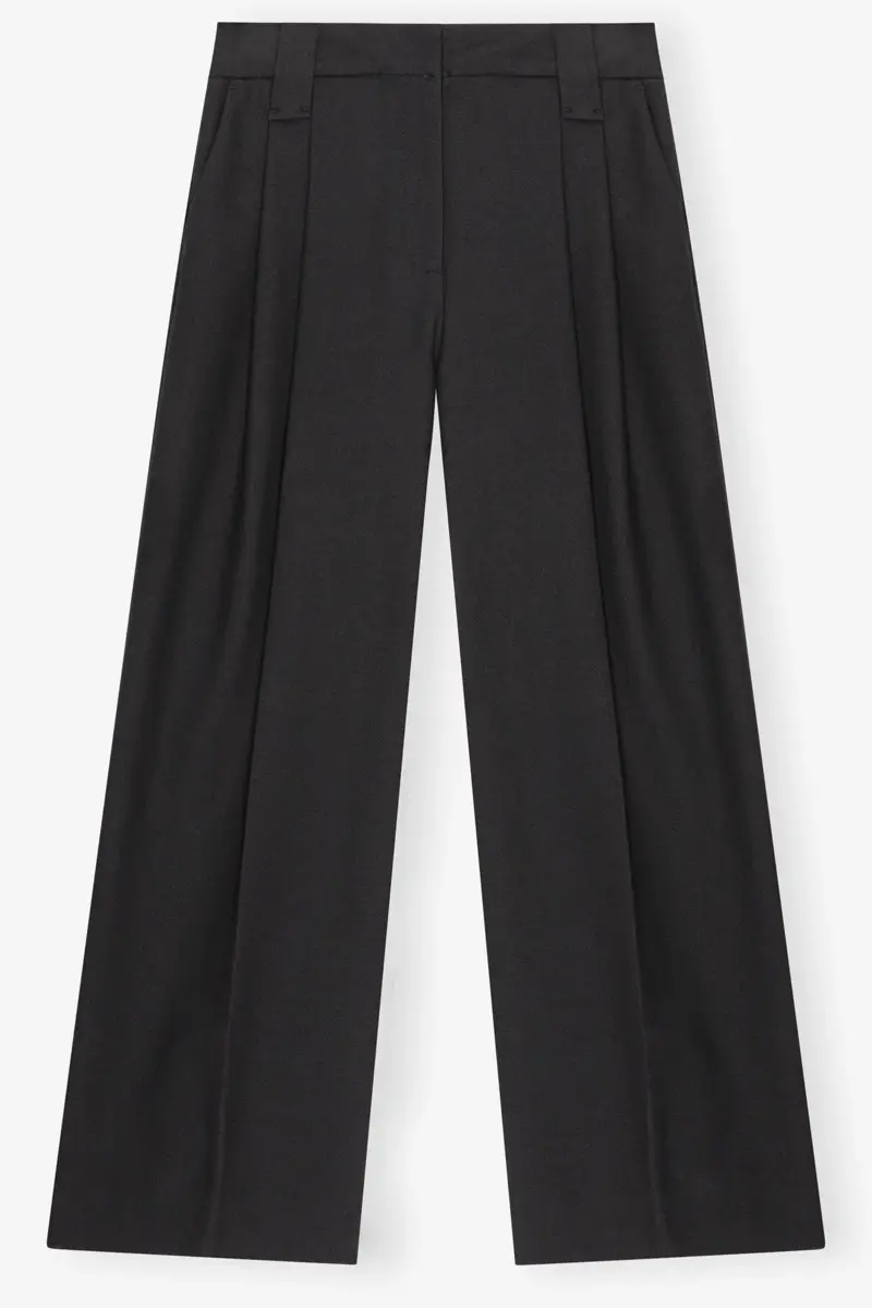 Schwarze, schwere Baumwollhose mit mittlerer Taillenhöhe Schwarze, schwere Baumwollhose mit mittlerer Taillenhöhe