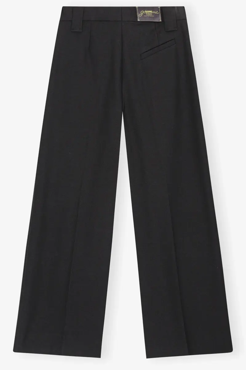 Schwarze, schwere Baumwollhose mit mittlerer Taillenhöhe Schwarze, schwere Baumwollhose mit mittlerer Taillenhöhe
