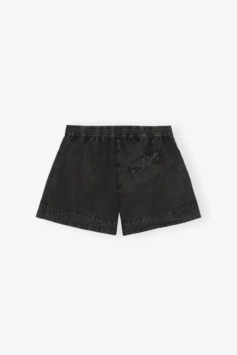 Schwarze Shorts aus gewaschener Baumwolle