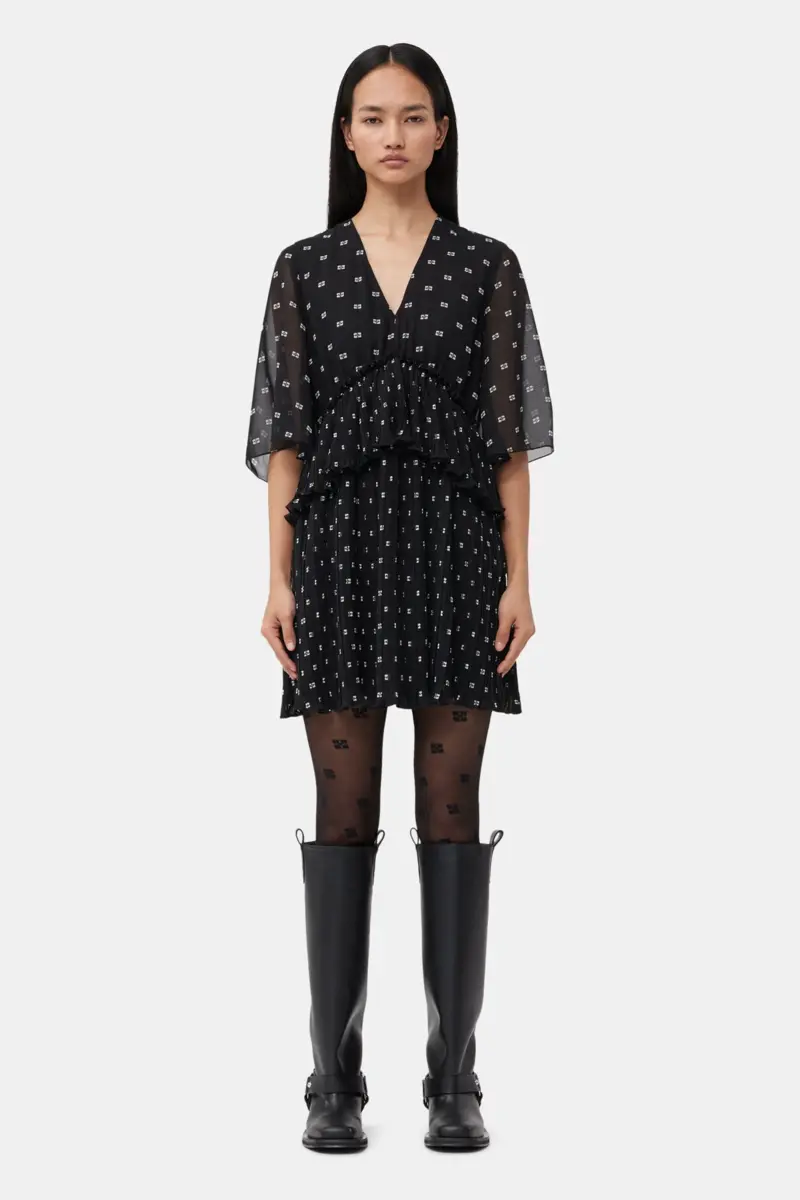 Schwarze Strumpfhose mit Schmetterlingsspitze