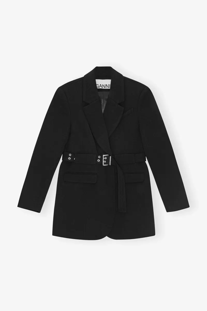 Schwarzer Blazer aus gebondeter Kreide Schwarzer Blazer aus gebondeter Kreide