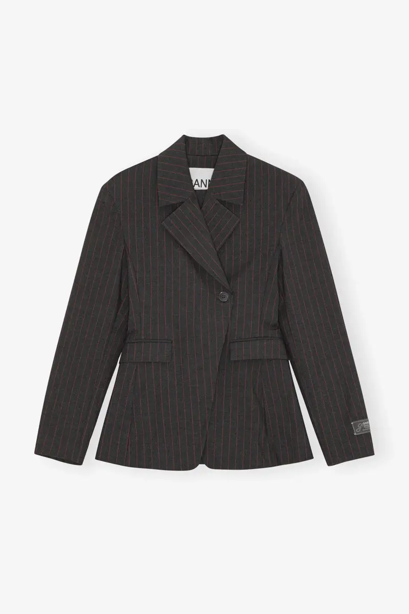 Schwarzer Nadelstreifenblazer Schwarzer Nadelstreifenblazer