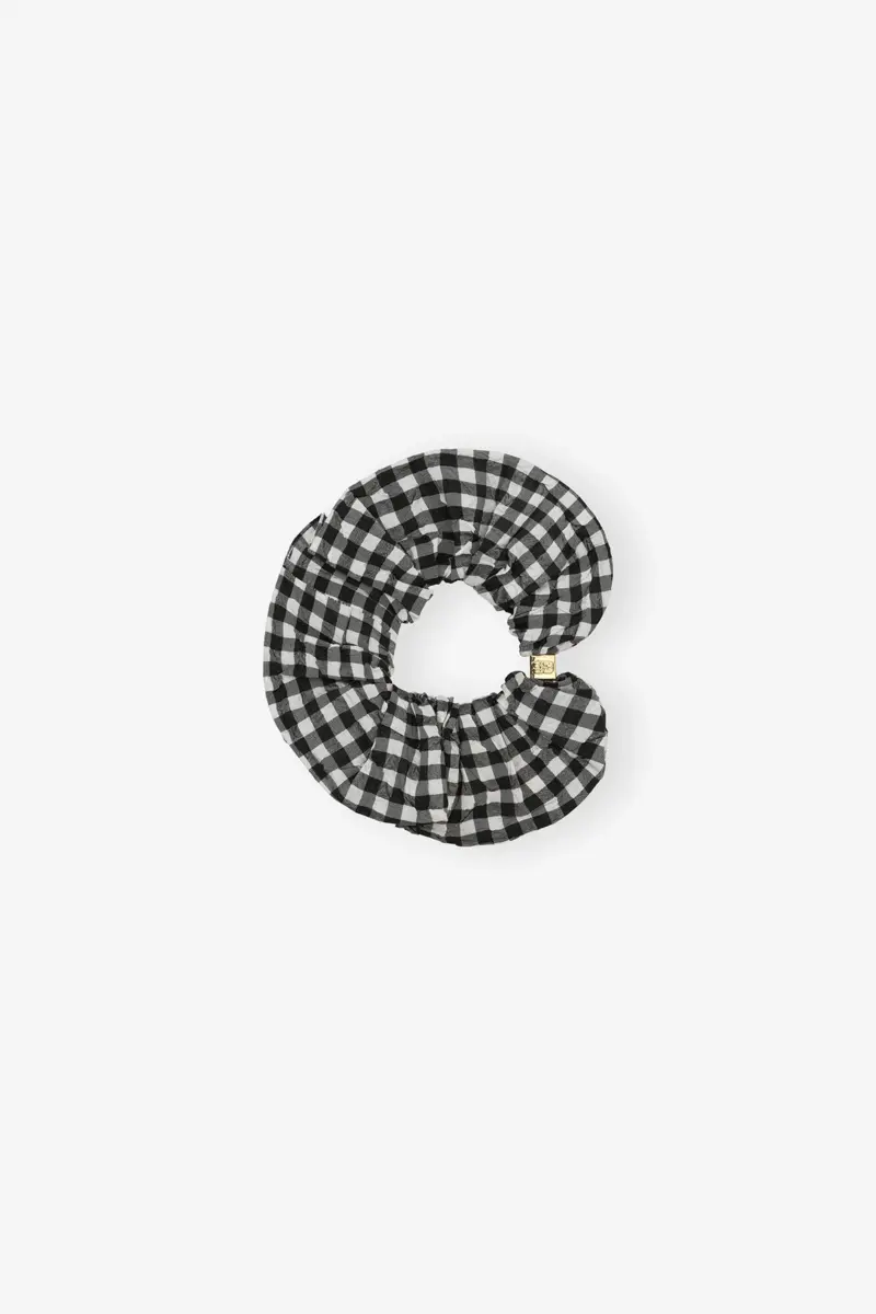 Schwarzer Scrunchie mit Karomuster