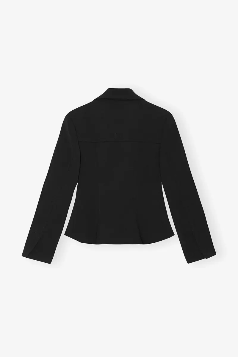 Schwarzer, taillierter Blazer aus gebondetem Krepp Schwarzer, taillierter Blazer aus gebondetem Krepp