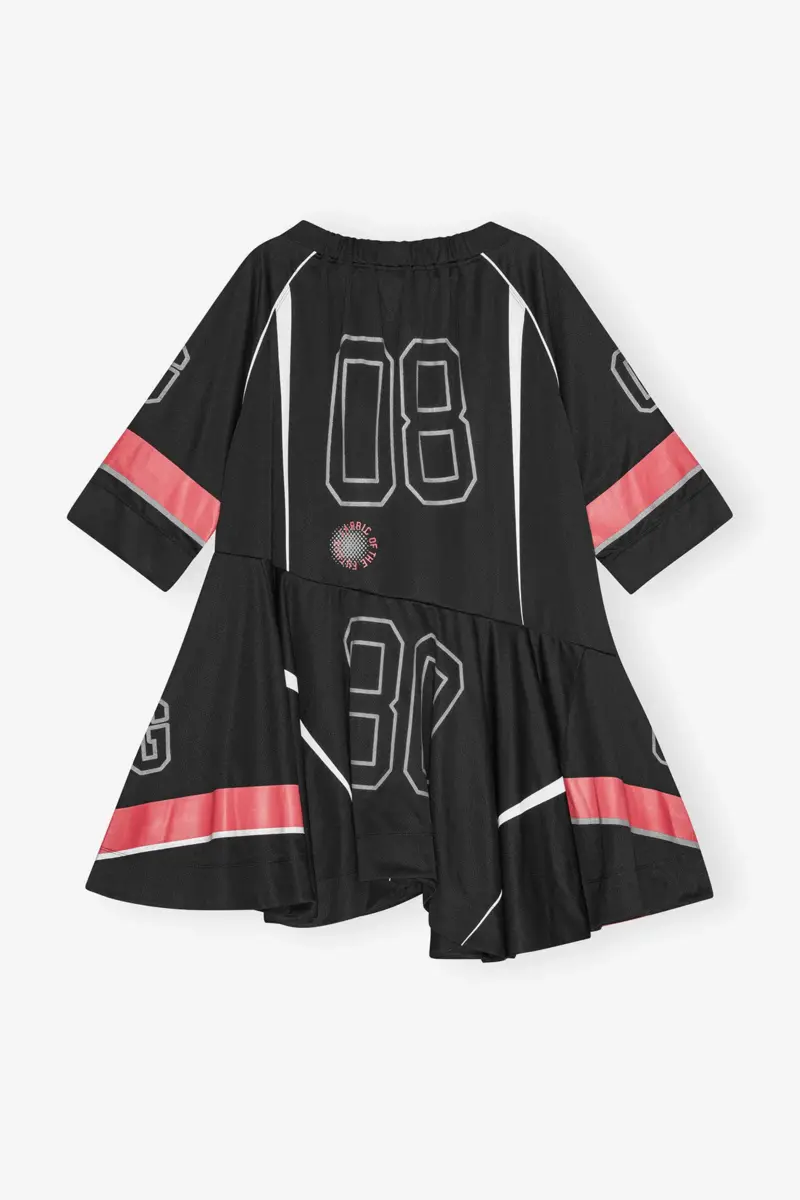 Schwarzes, übergroßes Minikleid aus Mesh