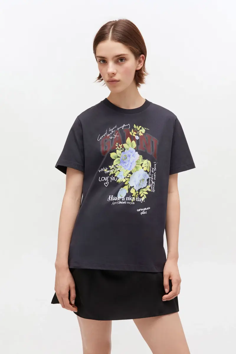 Schwarzes Rosen-T-Shirt