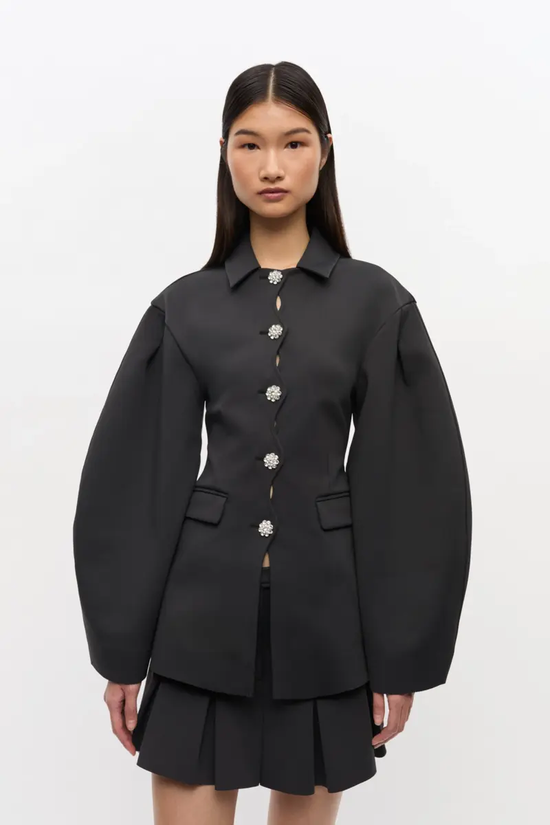 Strukturierter schwarzer Blazer Strukturierter schwarzer Blazer