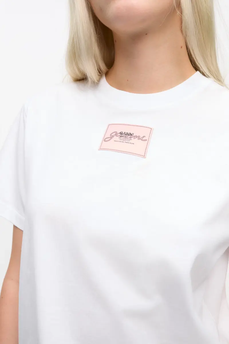 Weißes Basic-Jersey-T-Shirt in lockerer Passform