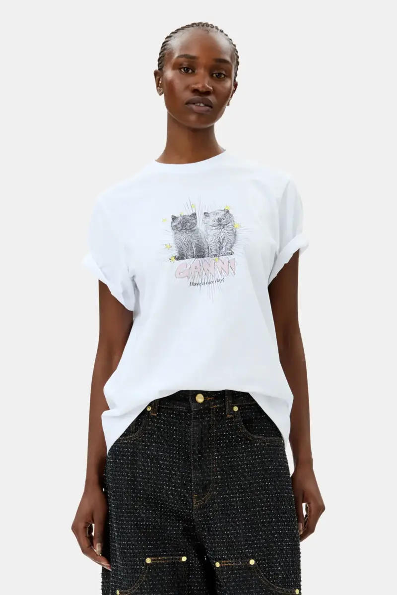 weisses basic jersey t shirt kittens relaxed 1 - Wei&szlig;es Basic-Jersey-T-Shirt &bdquo;Kittens Relaxed&rdquo;