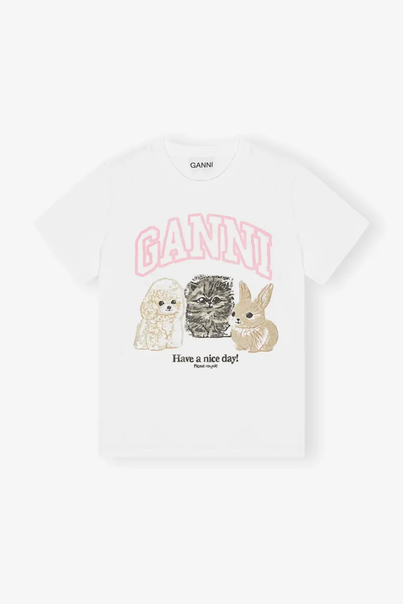 Weißes T-Shirt mit Tierprint Weißes T-Shirt mit Tierprint