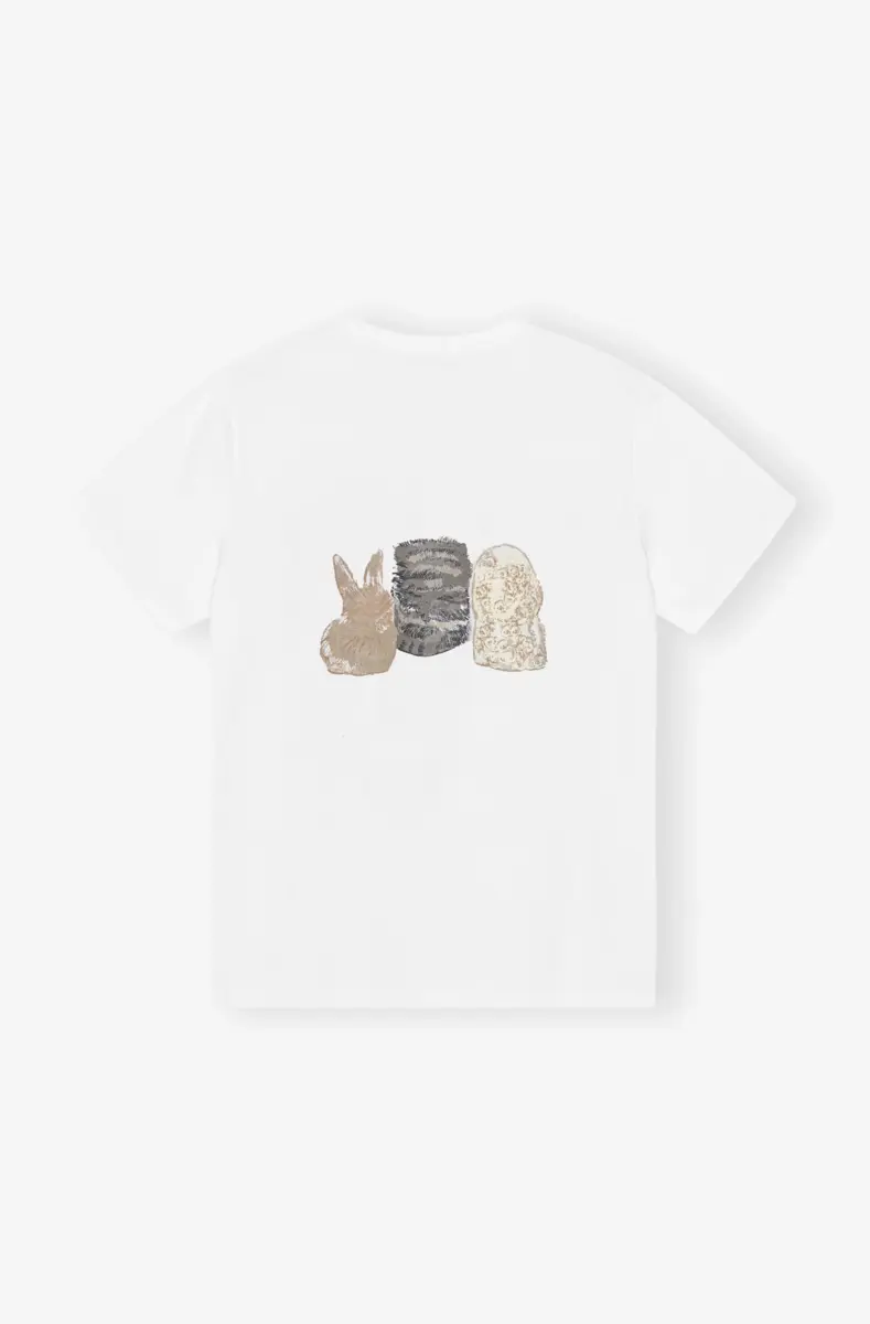 Weißes T-Shirt mit Tierprint Weißes T-Shirt mit Tierprint